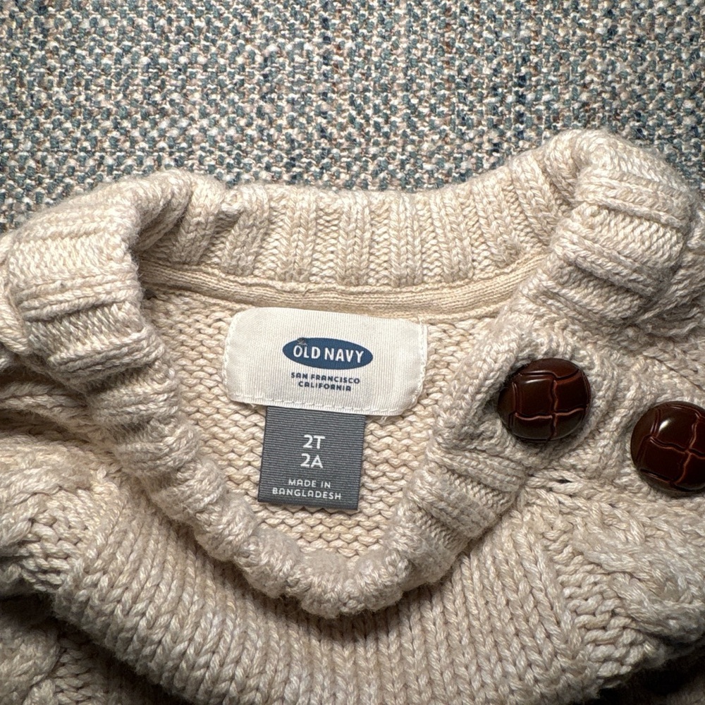 Curated Neutral Baby Capsule | Cozy Knit Sweaters + Chambray Jacket Set 2T - Picture 7 of 10